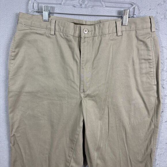 Savane Mens Straight Fit Flat front Khaki Dress Pants 36x32 - Picture 4 of 10